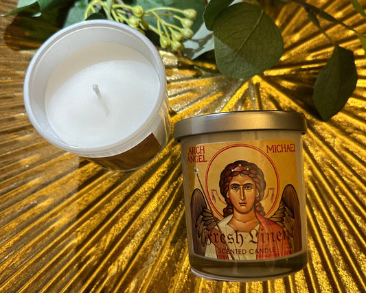 Fresh Linen Candle - Archangel Micheal - 6 Left